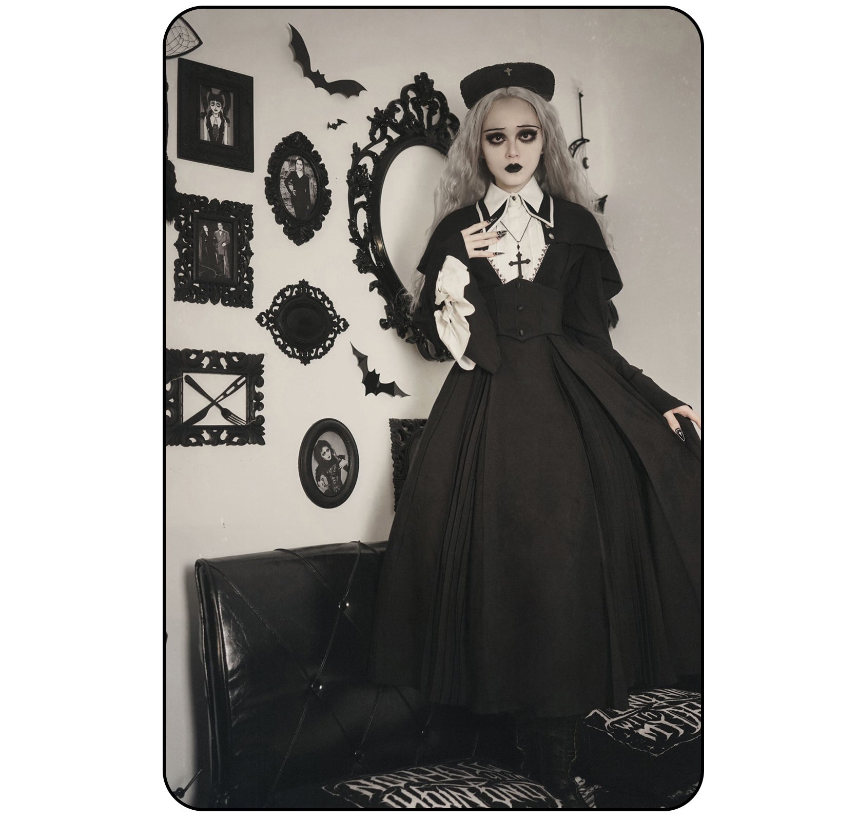 Susin Lolita~Cross Praise~Nun Style Gothic Lolita Dress and Blouse 12878:182240