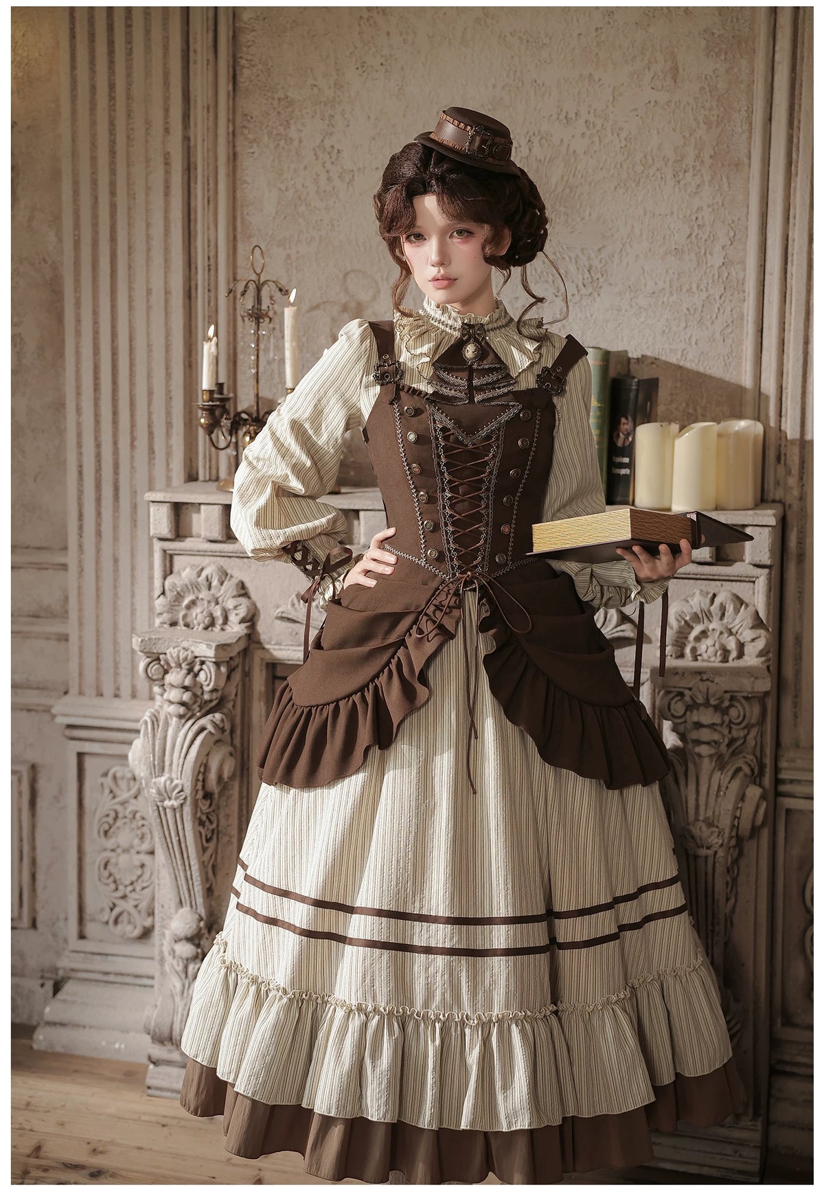At Sunset - Fall Classic Lolita OP Dress Set, Bustier & Overlayer 45930:868547