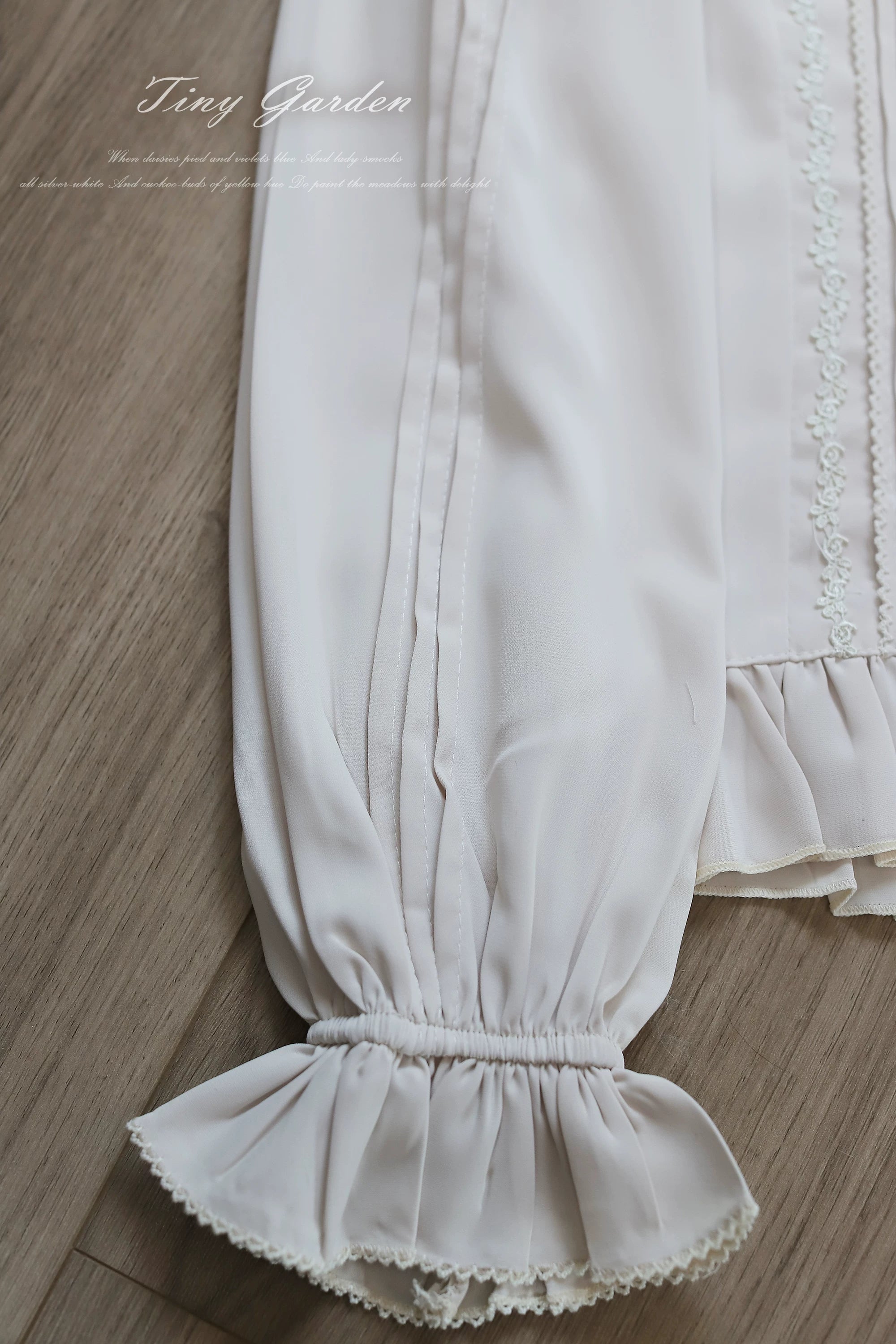 Moring Mist and Letter - Classic Lolita Long Sleeve Shirt, Stand Collar
