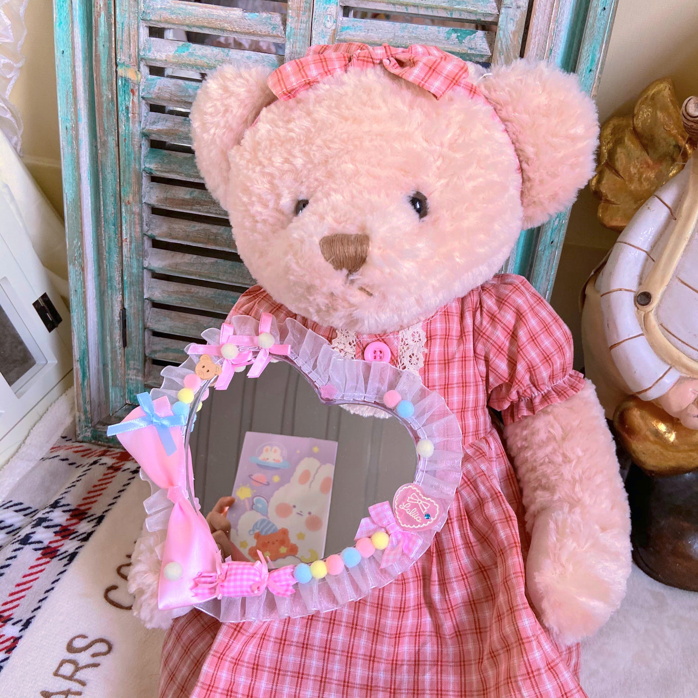 Bear Doll~Little Bear Kindergarten Mirror~Sweet Lolita Portable Lolita Love Mirror   