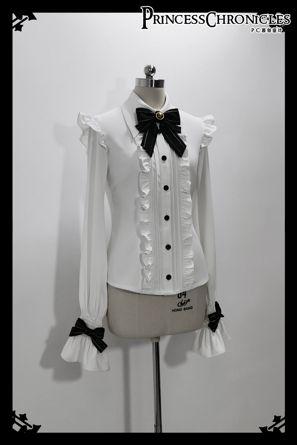 Princess Chronicles~Ouji Lolita Black-white Shirt and Shorts XS shirt 