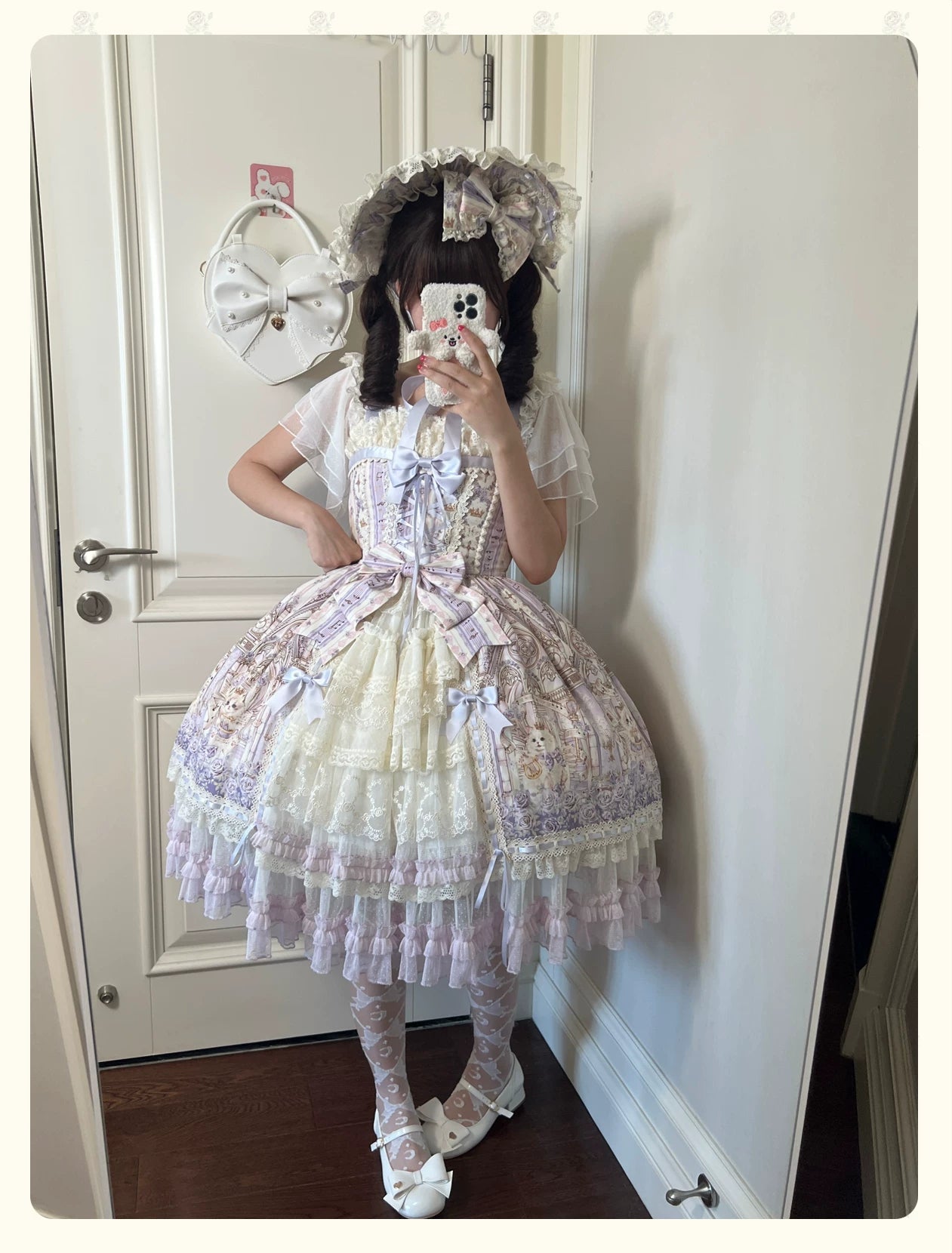 Glass Spire Melody - Cotton Lining Classic Lolita JSK, Cat and Musical Note Print 45586:852916