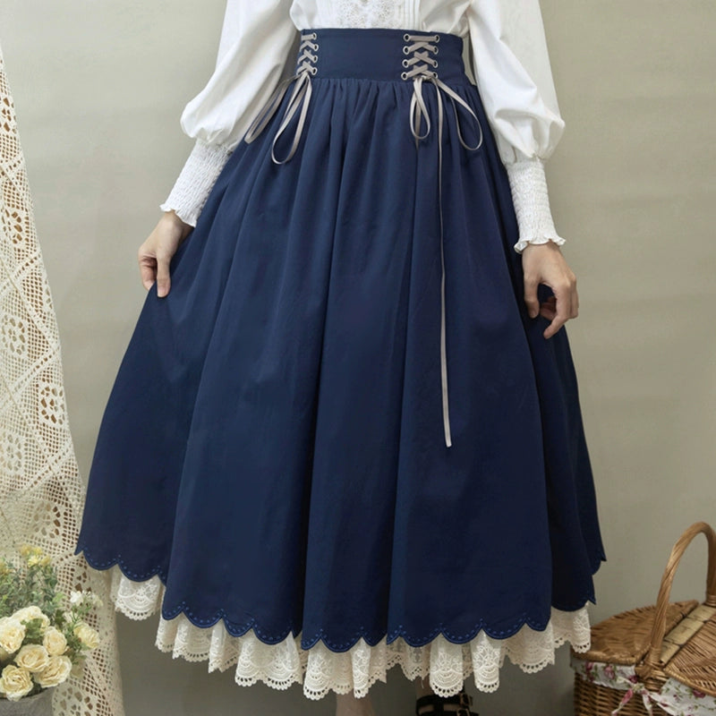 EESSILY - Countess's Autumn Travel - Vintage Lolita Shirt and Skirt (L M S XL) 44247:800594