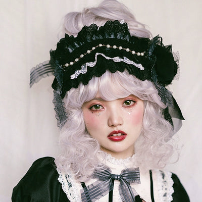 (BFM)Vanyar~Luxury French Lolita Wig Rococo High-Volume Wig Pearl Fog (With Bangs) Free size 