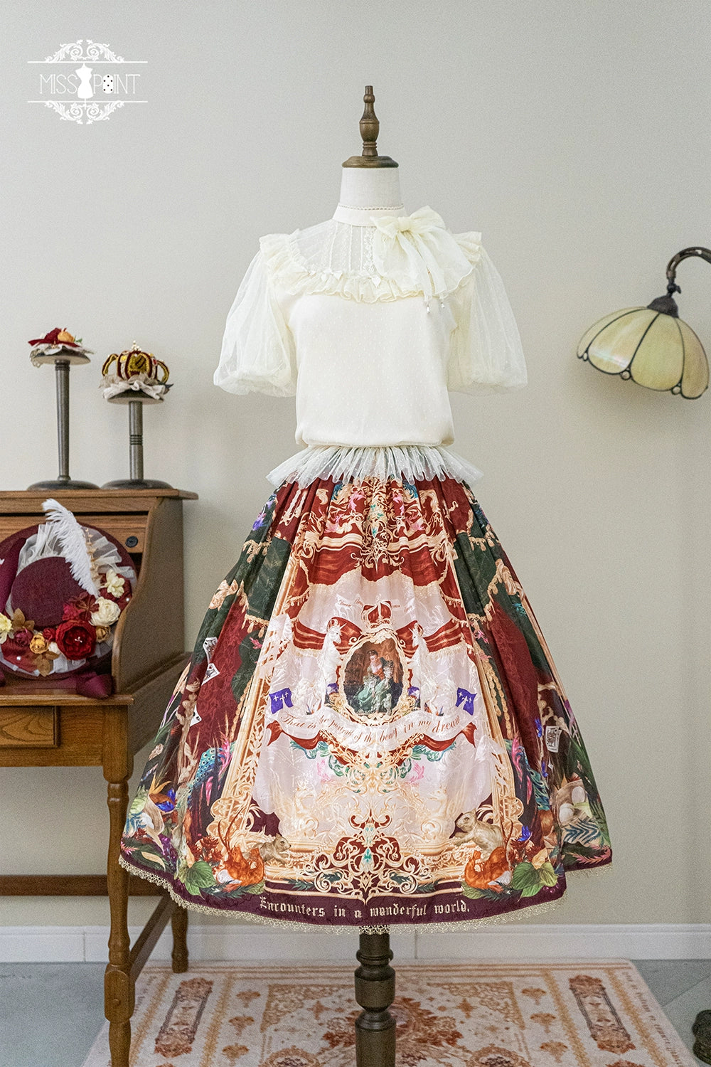 Miss Point~Kaleidoscope~Retro Lolita Skirt Oil Painting Print Skirt Customized XS  