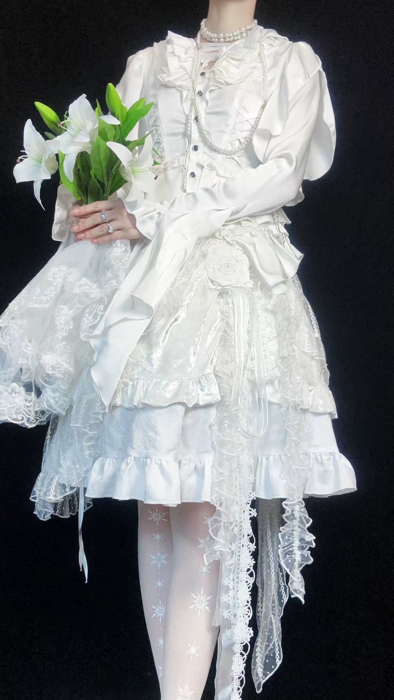 Abyssal Echo - Mermaid Inspired Ouji Lolita Shirt & Side Zipper SK Dress