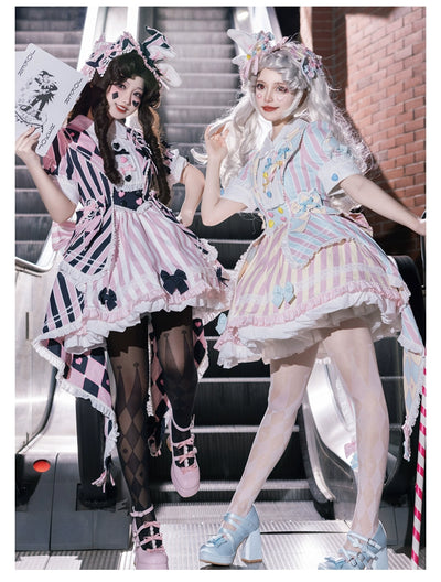 Sakurahime~Werid Theatre~Sweet Lolita Blackpink Stripe OP   