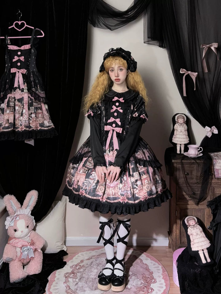 Uncle Wall Original~Missing Lamb Case~Gothic Lolita Dress Set with Sheep Prints 42971:760801