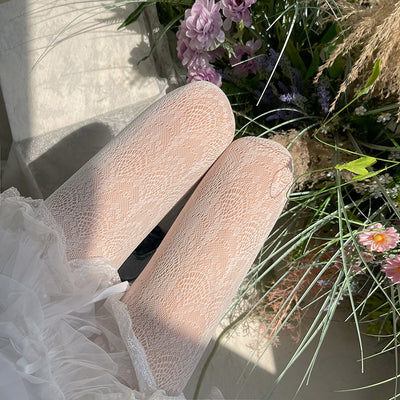 WAGUIR~Daily Lolita Y2K Lace Pattern Pantyhose   