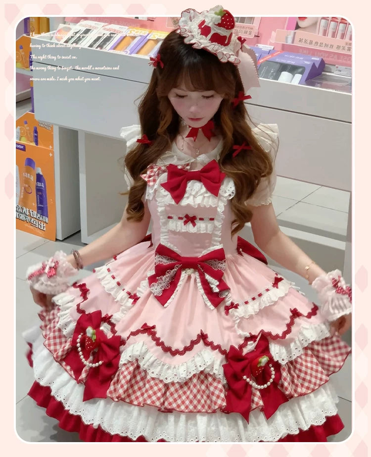 Berry Sweetheart - Sweet Lolita JSK Dress, Four Tiered Hem 44440:808041