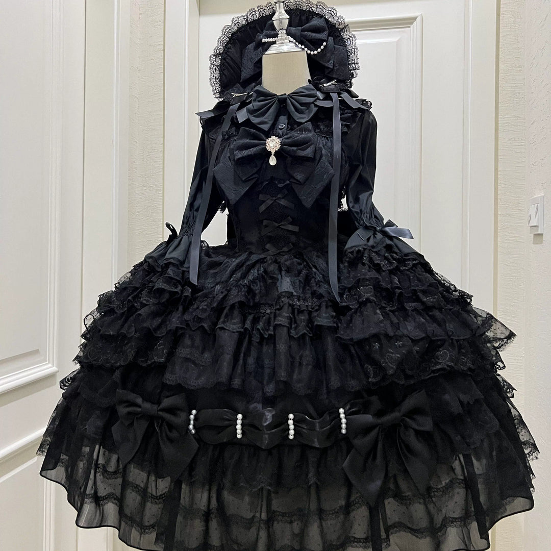 Sugar Girl~Dream Prelude~Princess Lolita JSK Suit Sweet Lolita BNT and Blouse Black JSK only S 