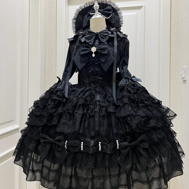 Sugar Girl~Dream Prelude~Princess Lolita JSK Suit Sweet Lolita BNT and Blouse Black JSK only S 