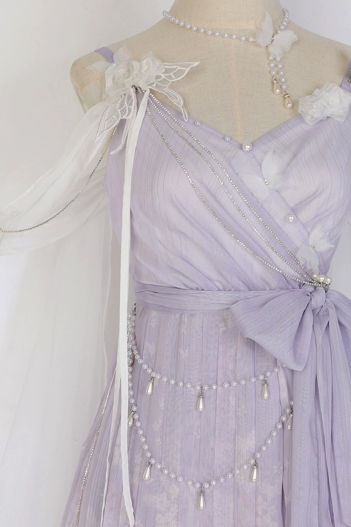 (BFM)Meow Studio~Han Lolita Dress Side Slit Purple JSK Dress