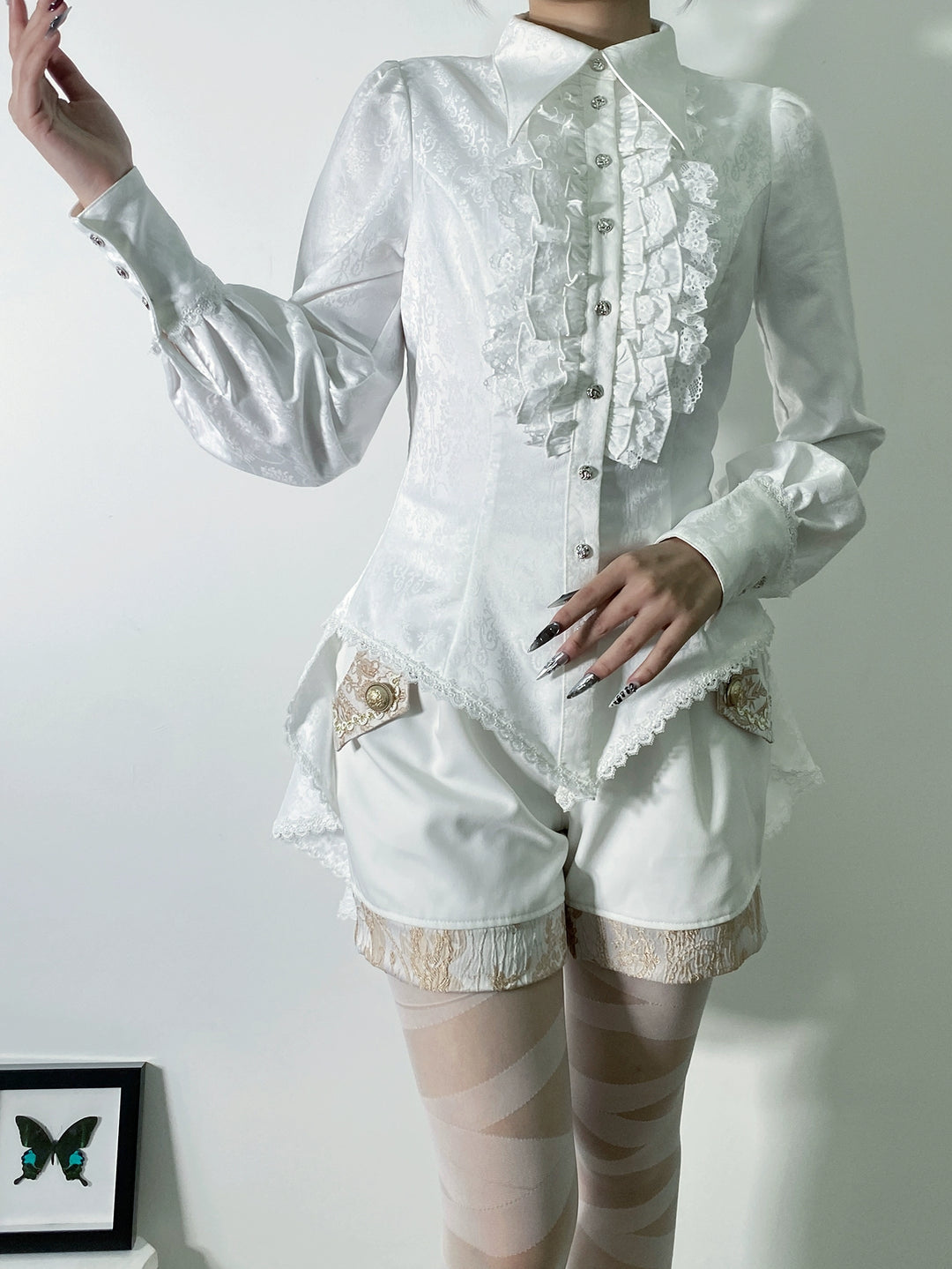 Little Dipper~Cold Rice~Ouji Lolita Shirt Long Sleeve Prince Blouse (2XL L M S XL) 41652:710646