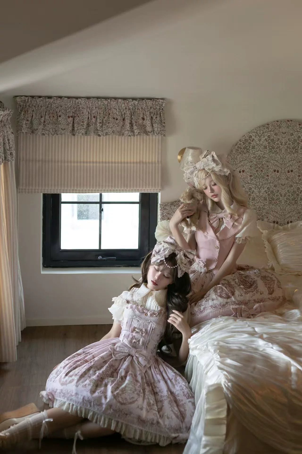 Sleeping Beauty - Doll-like Lolita Printed JSK Dress, Cotton Lining Vest Set 45691:860246