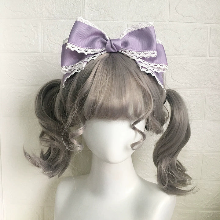 Qingyi Handmade~Sweet Lolita KC Multicolor Bow Lolita Headwear Foggy purple  