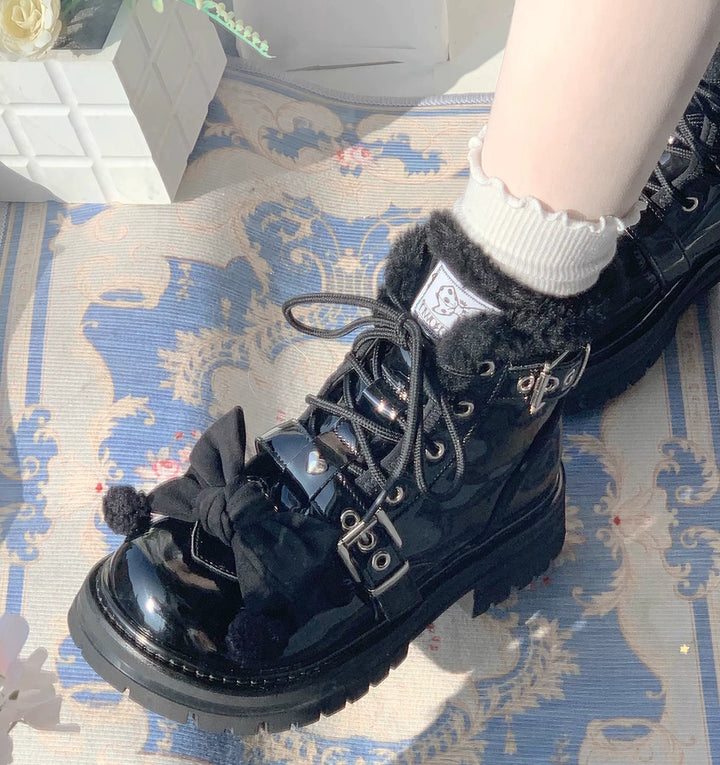 StarsCrwon~Sweet Lolita Shoes Winter Lolita Martin Boots 40724:676386