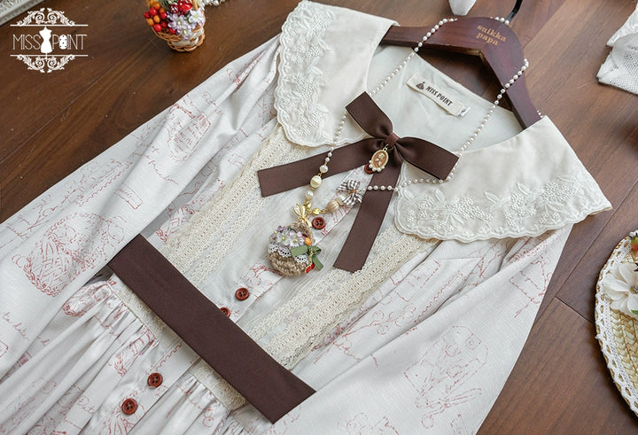 (Buyforme)Miss Point~Forest Lolita Lantern Sleeve OP Casual Dress 29482:341852