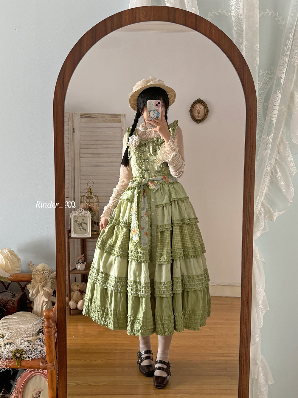 Miss Point~Garden Sunflower~Country Lolita JSK Five-Tiered Open Front Dress 42509:742477