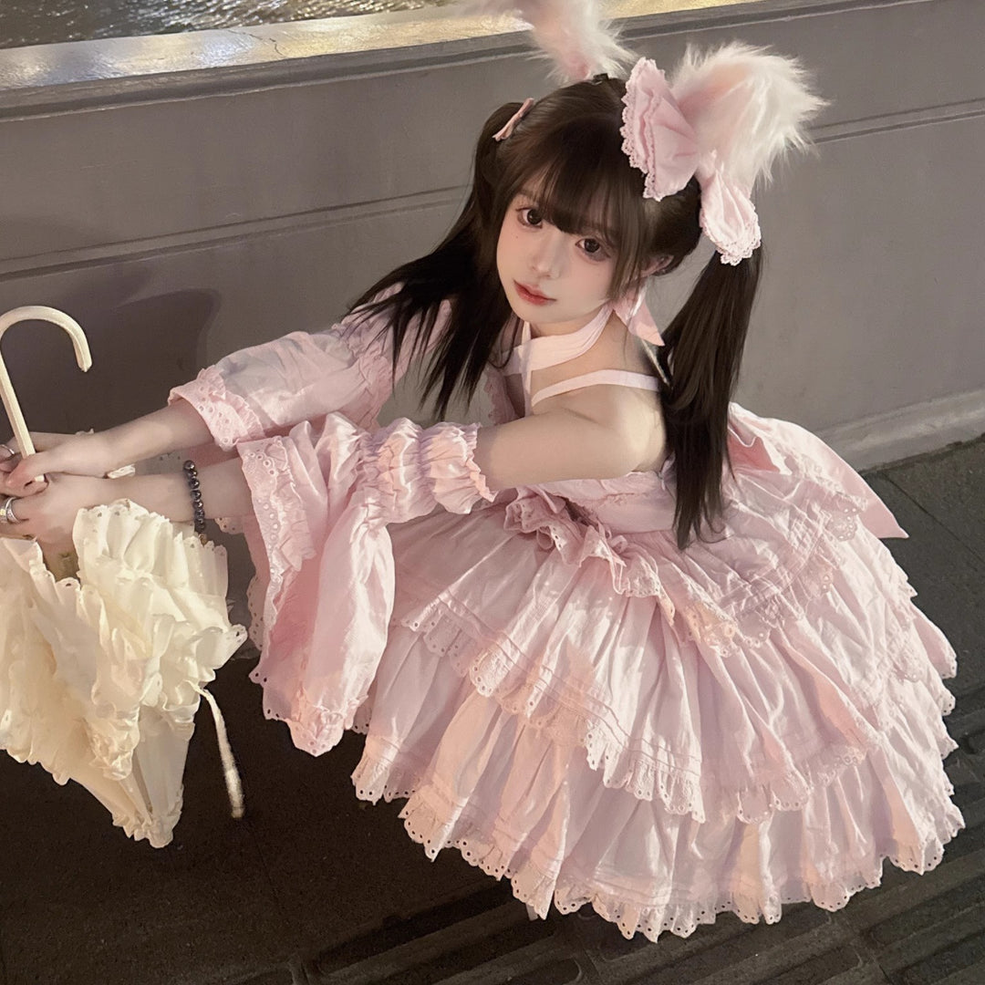 MEEKWIND~Miss Flora~Cotton Sweet Lolita Dress Set Doll-like OP and JSK