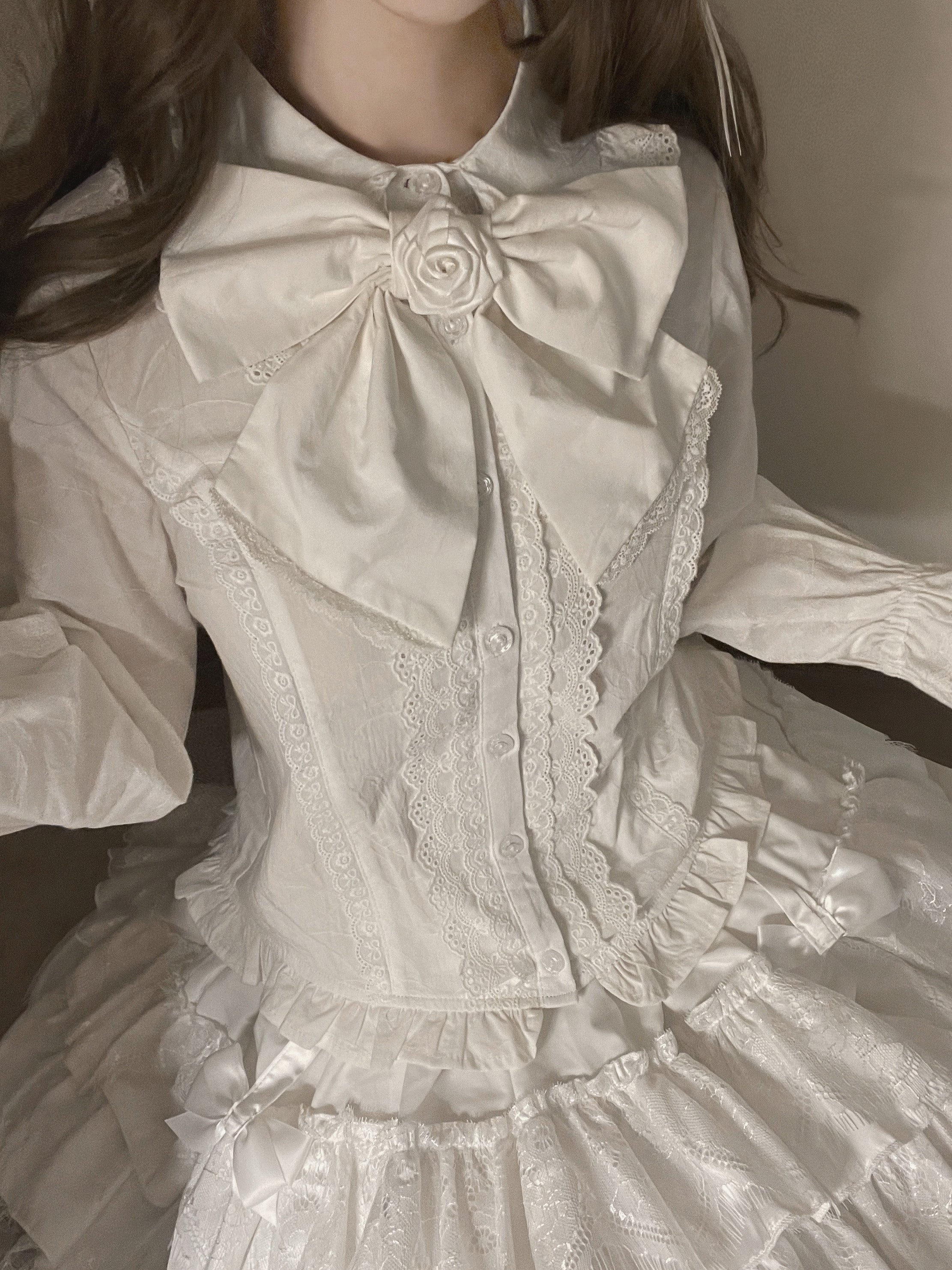 Kawaii Lolita Blouse Soft Girl Bubble Puff Sleeve – 42Lolita