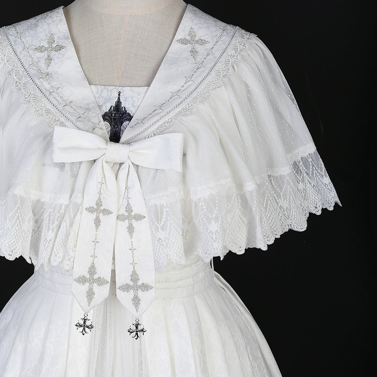 Cornfield Lolita~Silent Church~Gothic Lolita JSK Dress Printed Dress Thin Shawl Set 38706:597178