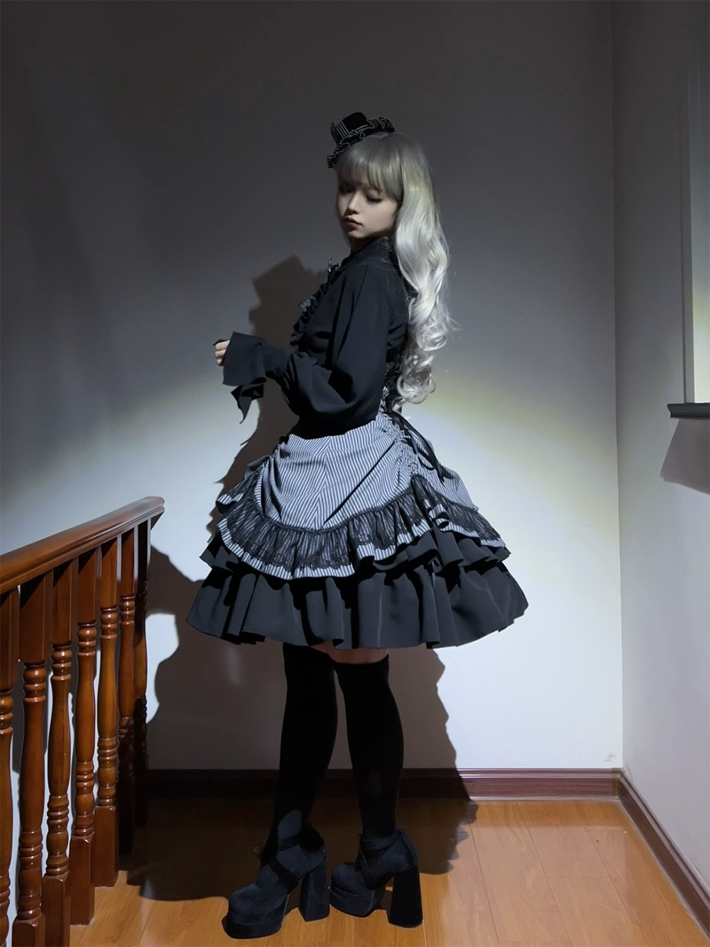 Perint Manor - Gothic Lolita Striped Dress, Tailor-made