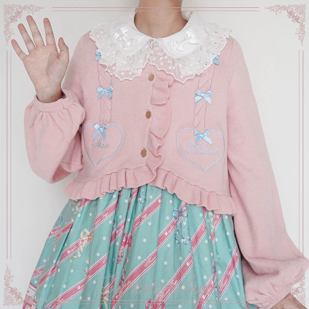 (BFM)Dark Star Island~Sugar Frost~Sweet Lolita Cardigan Knit Embroidered Sweater   