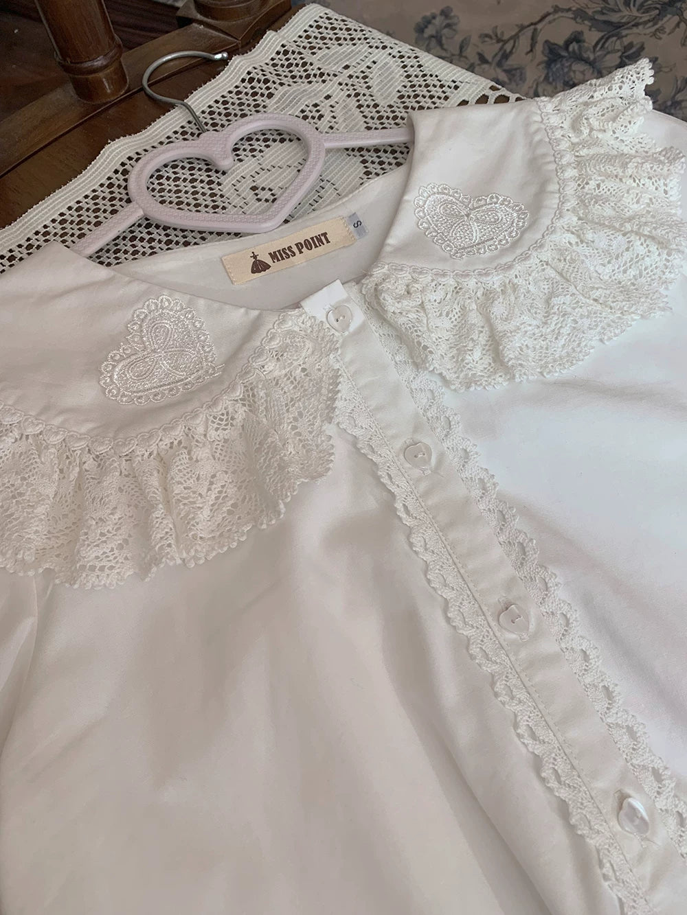 Plaid Petal Bunny - Kawaii Lolita Cotton Shirt, Bunny Ear 44675:818487