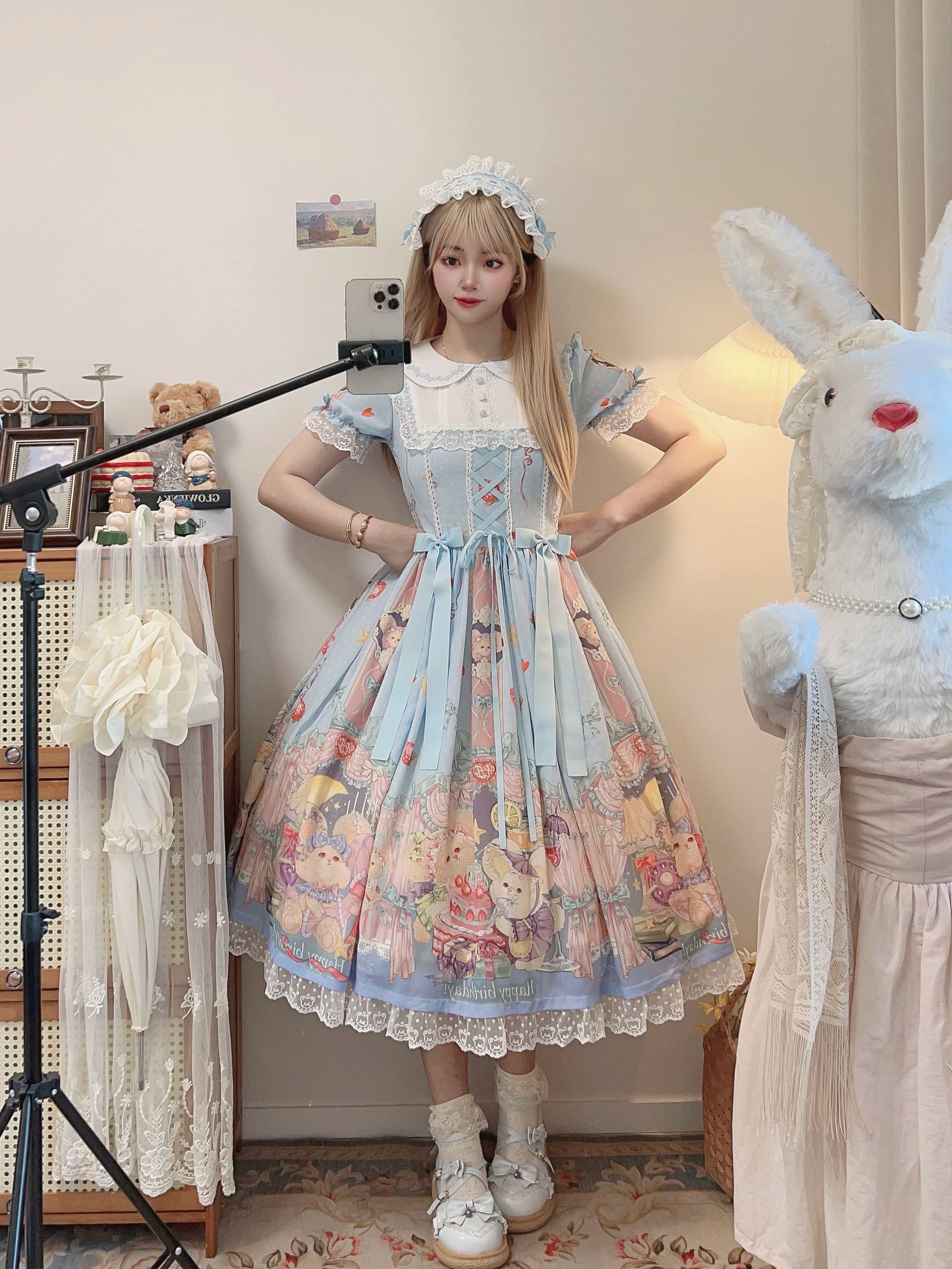 Kiki's Birthday Party - Plus Size Sweet Lolita Birthday Party OP Dress 45855:865906