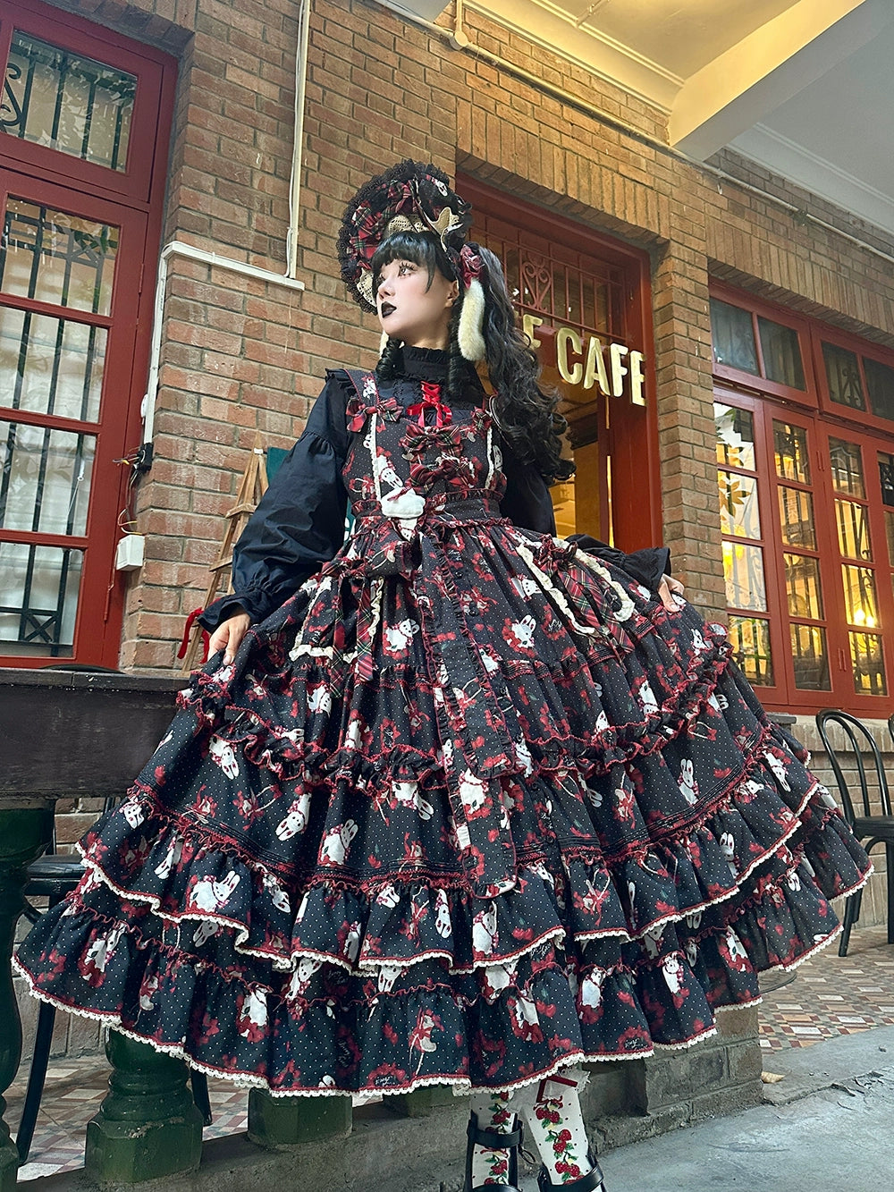 Miss Point - Forest Berry Bunny - Sweet Lolita JSK Elegant Bunny Print Dress 41972:721126