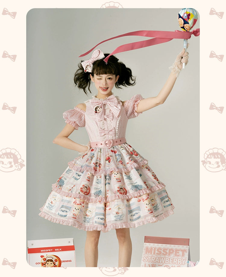 Summer Fairy~IP Collab Kawaii Lolita Dresses OP Home Wear Salopette Cardigan SK   