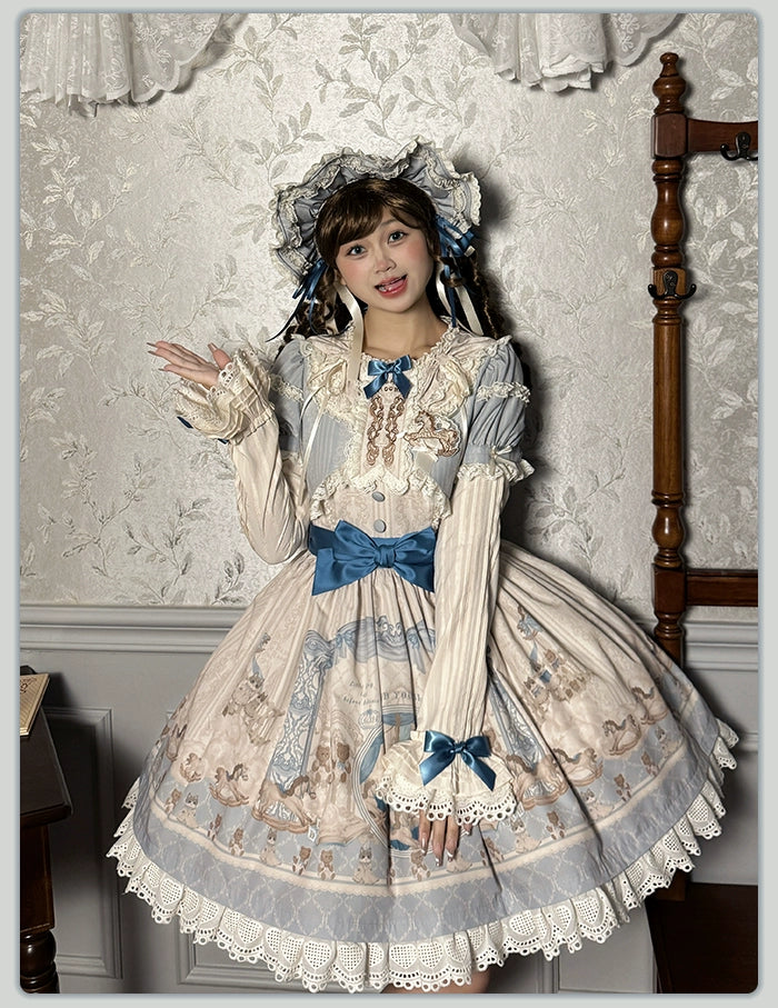 Alice Girl~Sea Salt Fairytale~Sweet Doll-like Lolita OP Animal Printed Lolita Dress 40674:672846