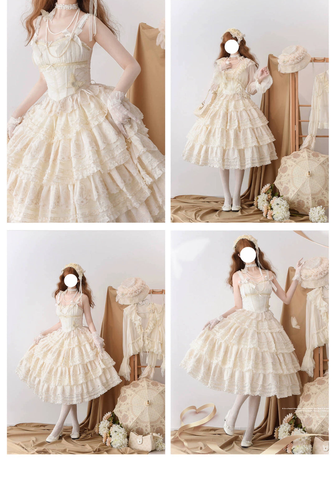 MEEKWIND~Miss Flora~Elegant Lolita Headdress Solid BNT & Choker & Hat