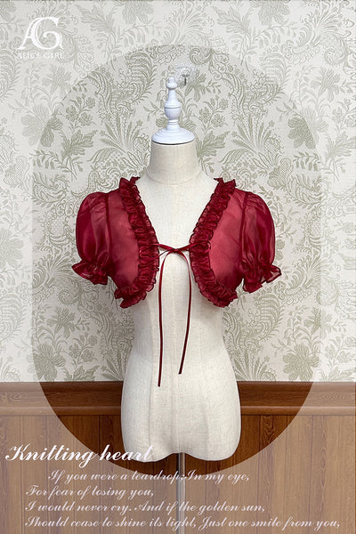 Alice girl~Heart~Elegant Lolita Bolero Short Outerwear Multicolors wine red XS 