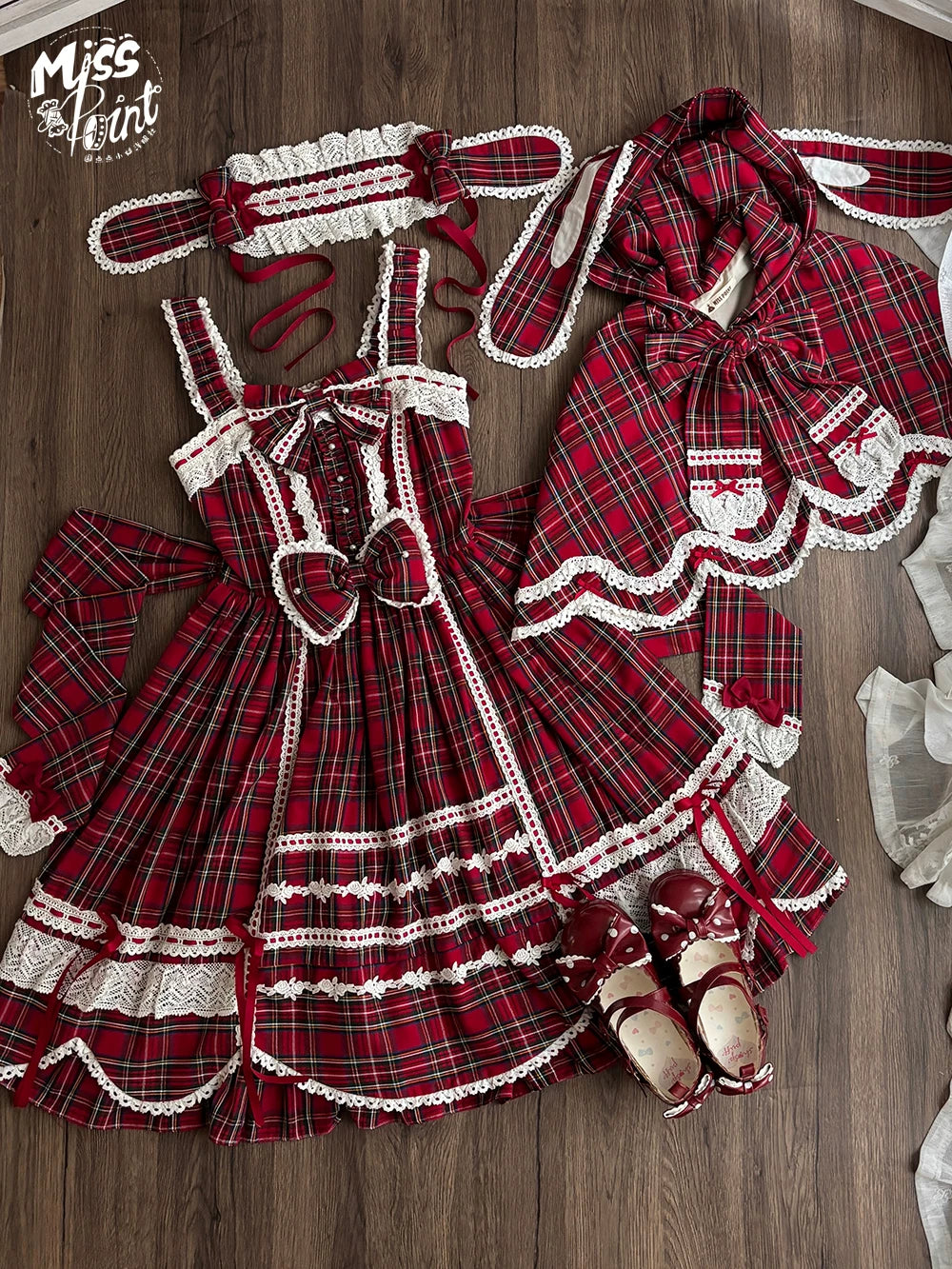 Plaid Petal Bunny - Old School Lolita Plaid JSK Dress, Side Pockets 44674:818446