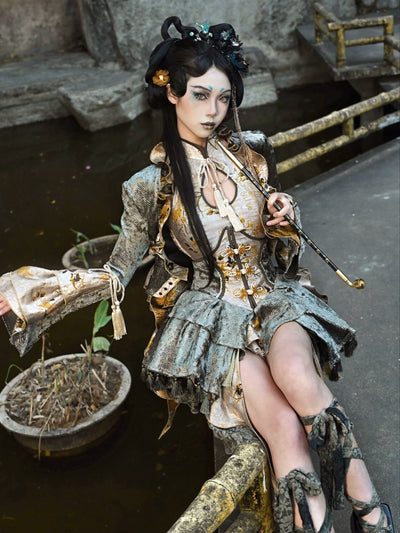 Blood Supply~Spring Dragon Festival~Chinese Style Lolita Coat Fringe Lace Cardigan   