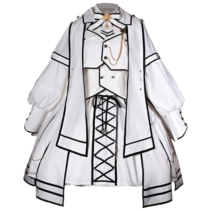 (BFM)Ocelot~ Military Lolita LoL Knight Lolita Skirt Set S white FS 