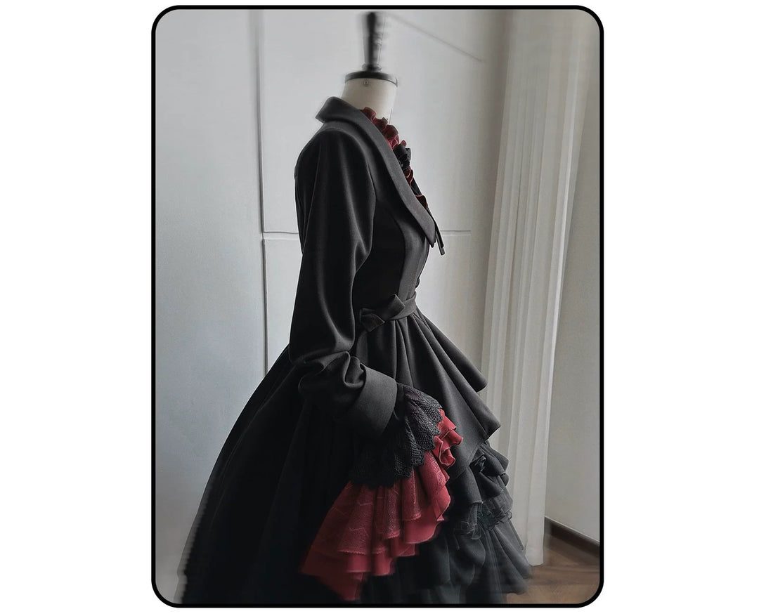 Susin Lolita~Moonlit Rose~Gothic Lolita OP Dress Winter Wool Lolita Overcoat   