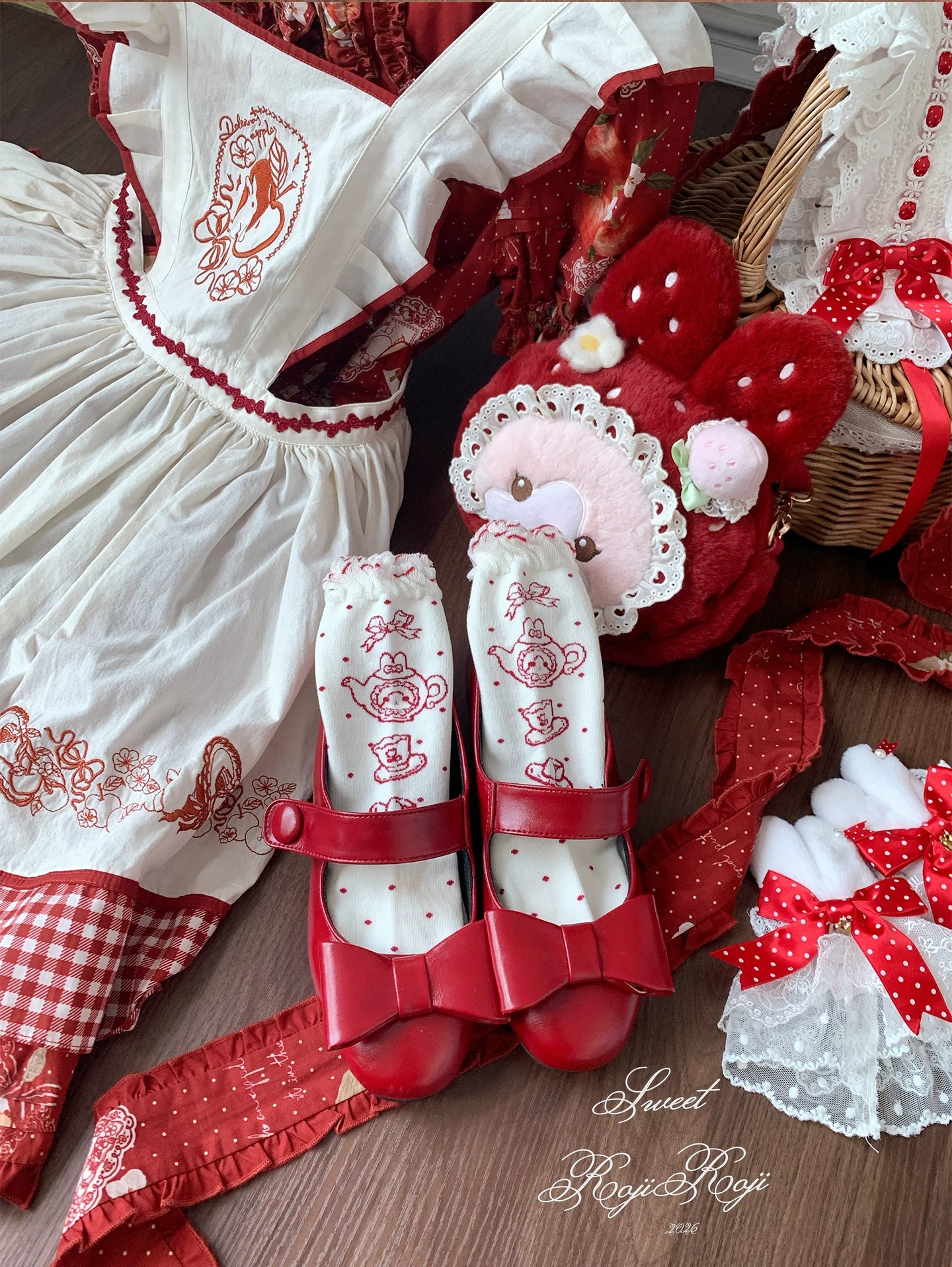 Cotton Sweet Lolita Socks, Tea Party Prints 45788:862442