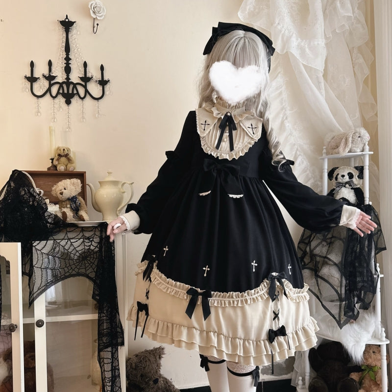 Niu Niu - Plus Size Lolita OP Dress Vintage Lolita Winter Dress