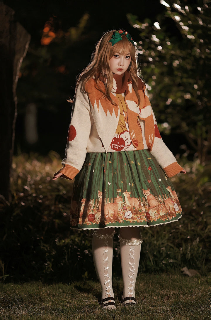 (BFM)Miss Point~Fat Fox in the Forest~Kawaii Lolita JSK Fairy Tale Forest Style Vest Dress   