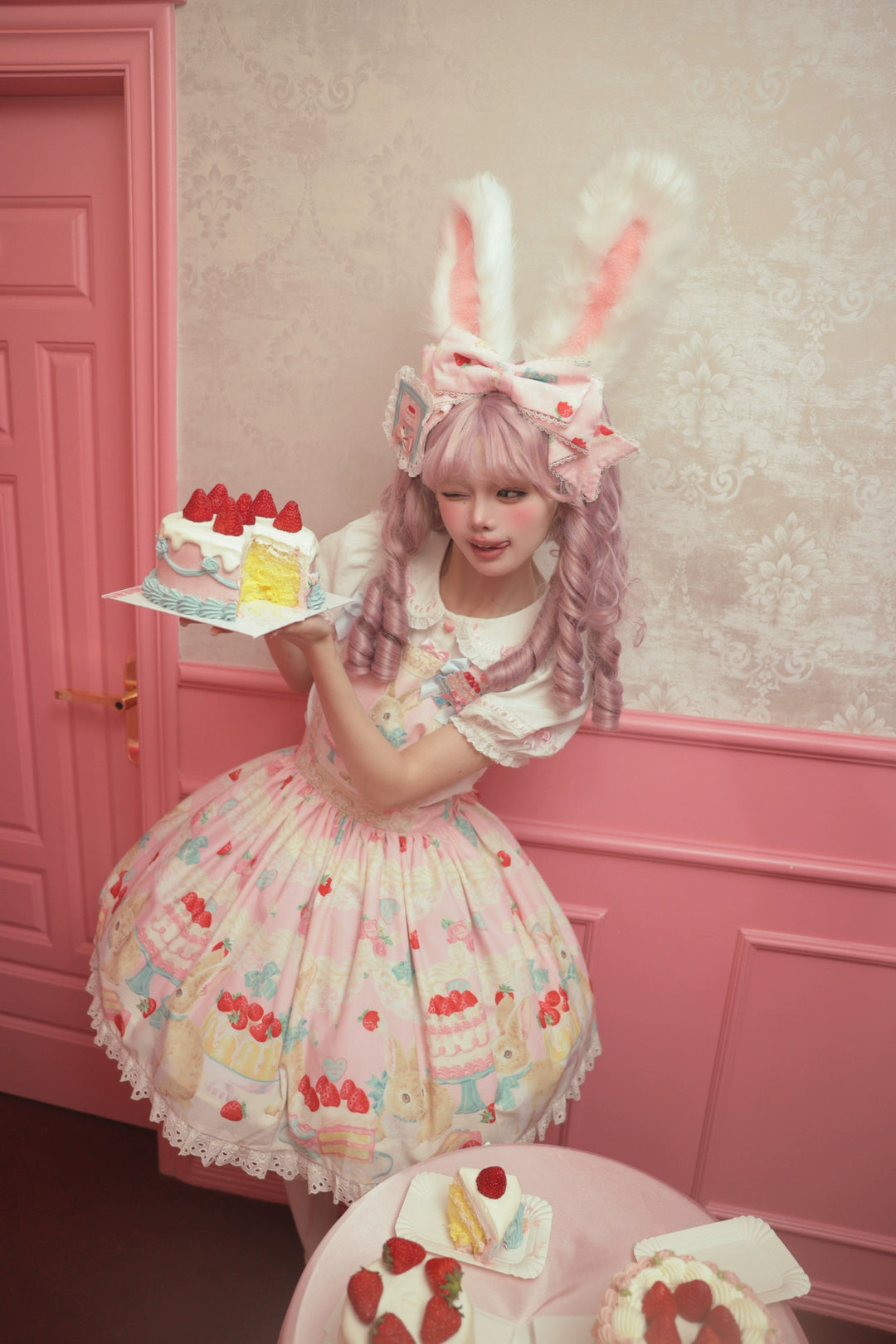 Dark Star Island~Honey Bunny Cake~Sweet Lolita JSK/OP/Strap SK/Shirt   