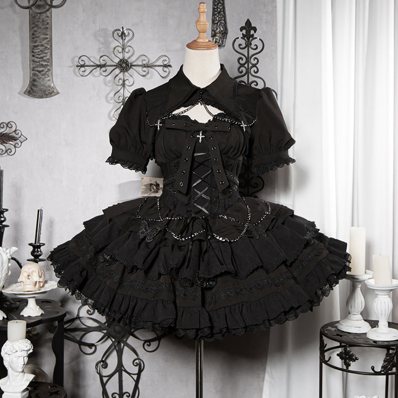 OCELOT~Contract Cross~Gothic Sweet Lolita Short Dress S black dress 