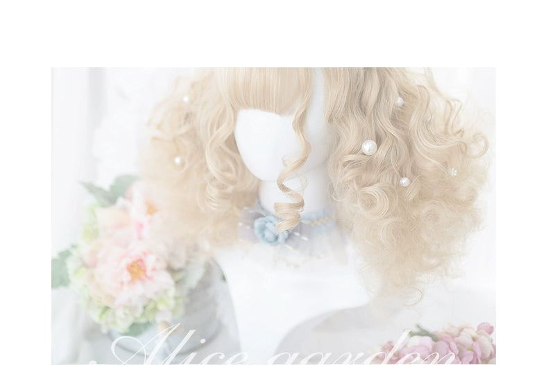 AliceGarden - To Alice - Daily Lolita Wigs Short Curly Sandy Blonde Wigs