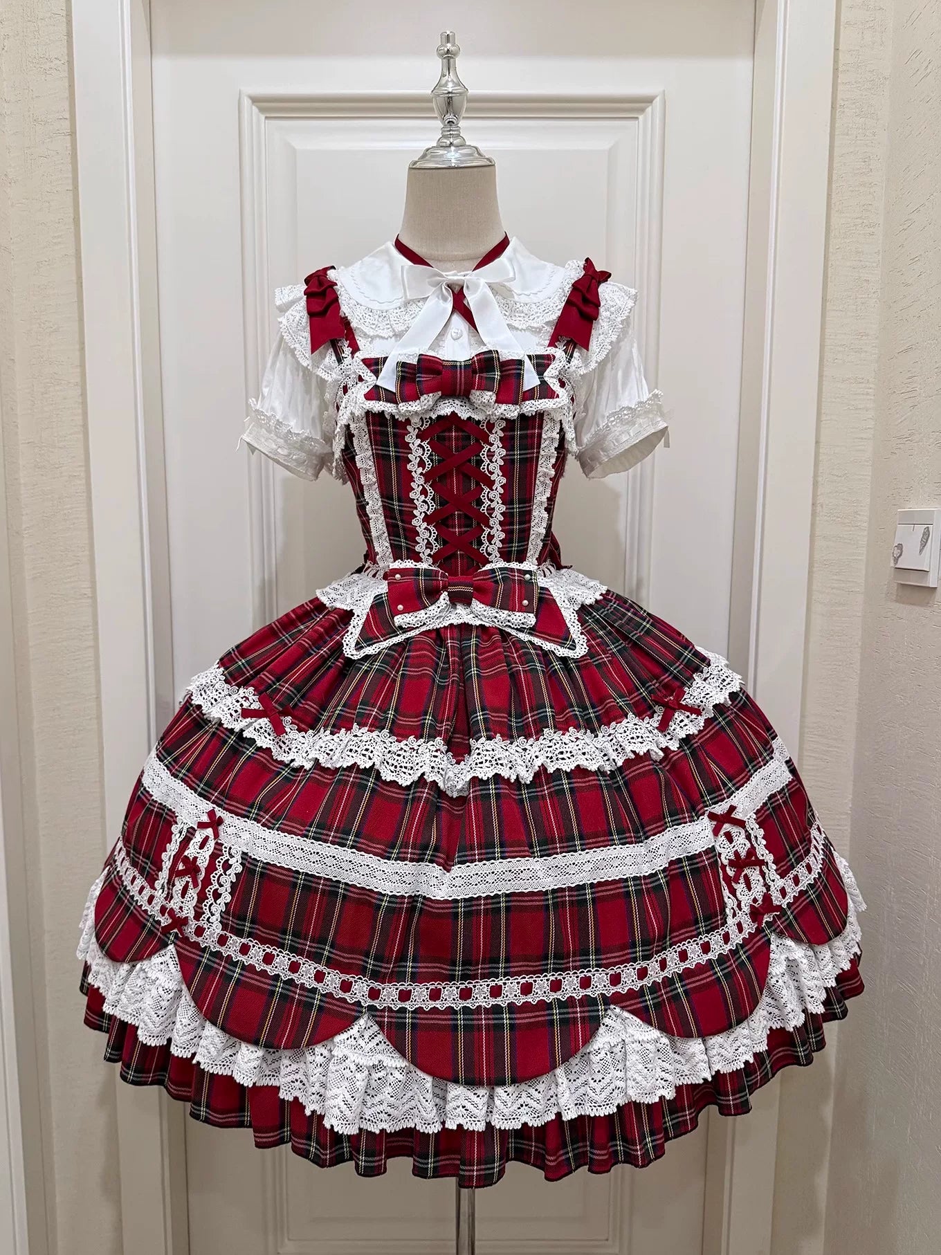 Cream Petal - Cotton Old School Lolita JSK, Layered Tiered Hem (L M S) 44538:812474