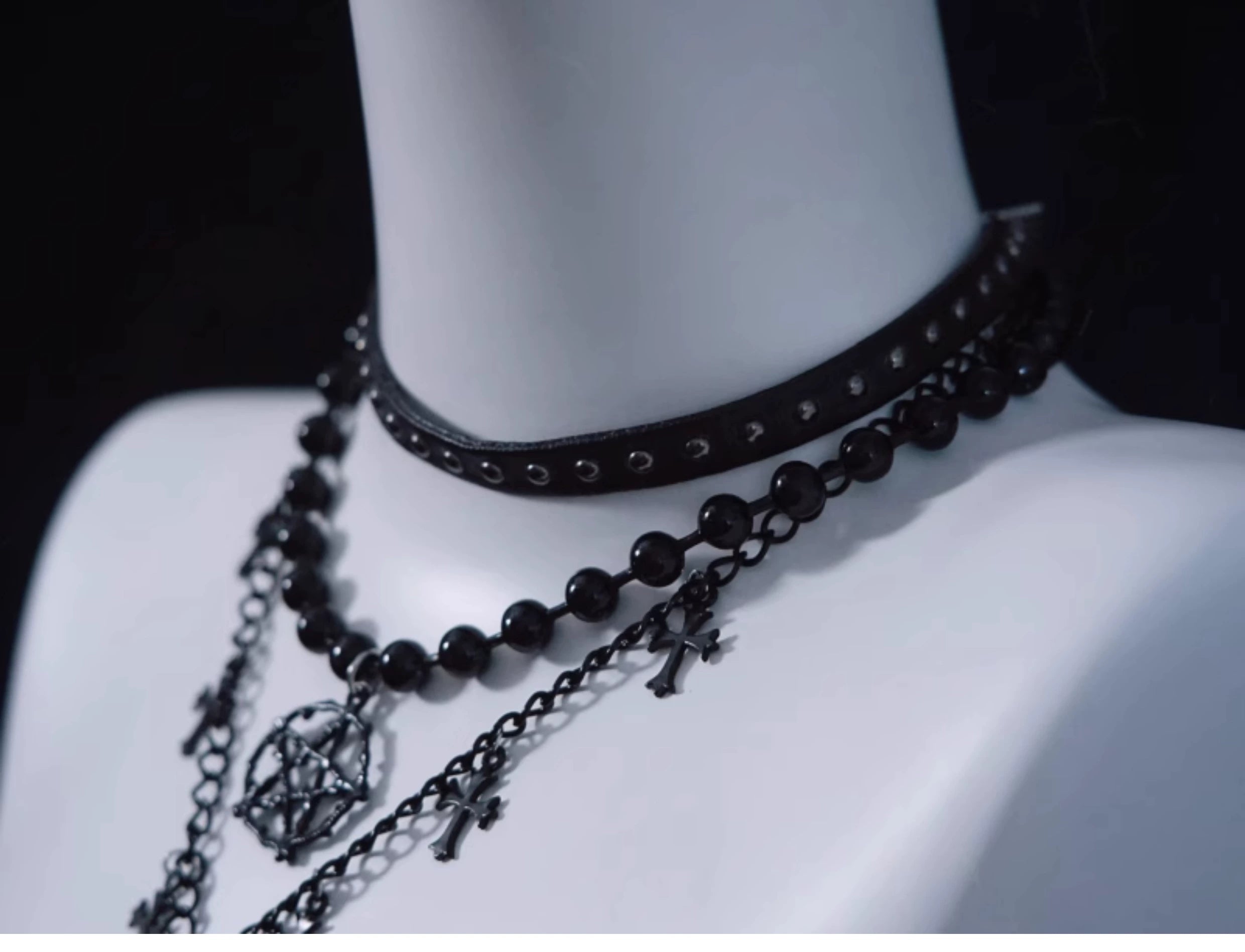 Strange Sugar - Triple Layer Gothic Lolita Necklace 40792:798027