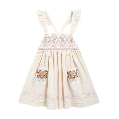 (BFM)Nikki Tomorrow~Kawaii Lolita Dress~Cute Bear Dessert Short-sleeve OP S overskirt only (ivory color) 