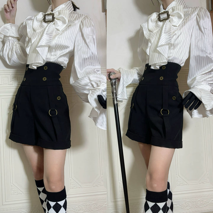 Gazing Galactic~Moonstone~Elegant Ouji Lolita Shirt Lolita Blouse Mutton Sleeve   