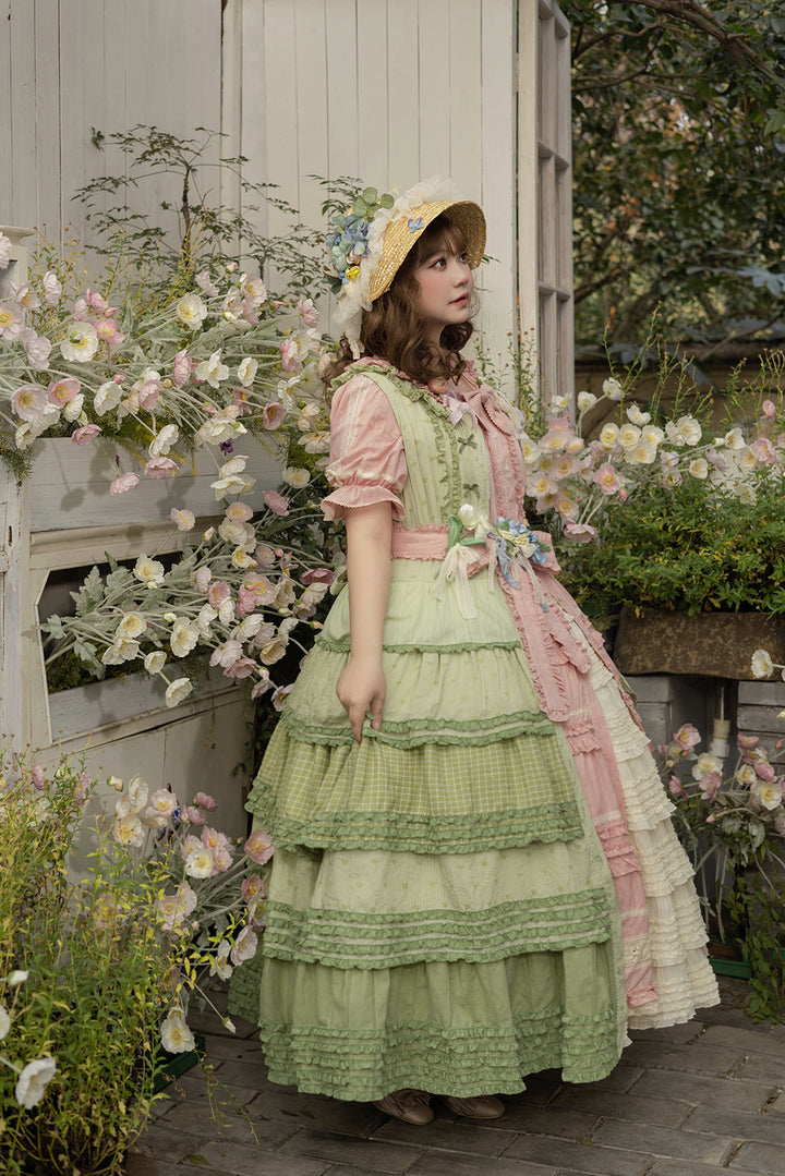 Miss Point~Garden Sunflower~Country Lolita JSK Five-Tiered Open Front Dress 42509:742422